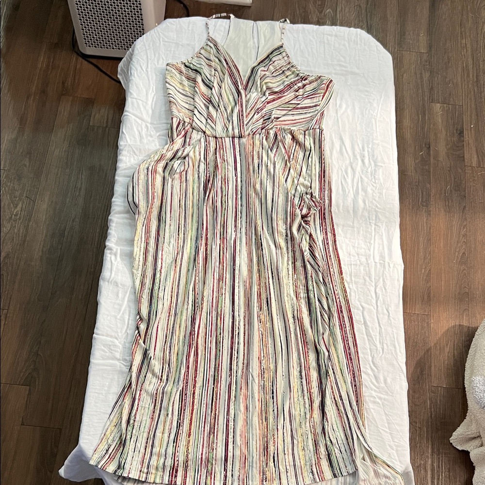 BCBGeneration Striped Multicolor Midi Dress
